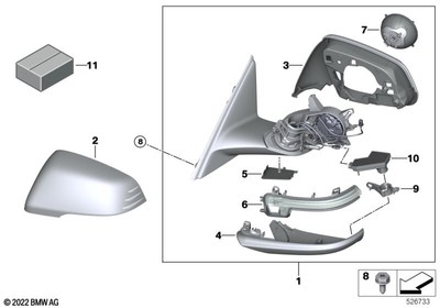 BMW Genuine Right OS Mirror Supporting Ring Bright Black Shadow 