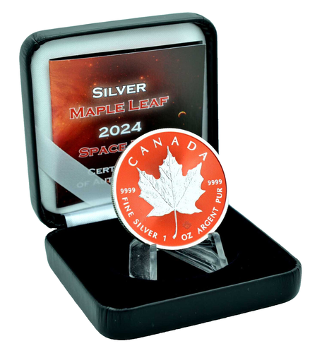 1 oz Silver Maple Leaf 2024 Space Red Edition