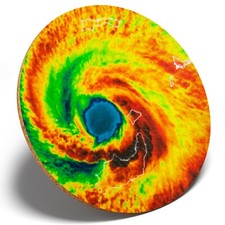 1 x Geocolour Hurricane Irmat - Round Coaster Kitchen Student Kids Gift #13242