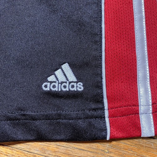 Adidas Athletic Shorts Size Medium Boys Black Red Drawstring 26” Elastic Waist - Picture 5 of 13