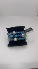 Cookie Lee NWT multi strand light blue stretch bracelet. Style 89966.