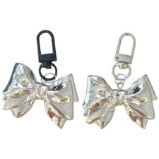 Metal Bowknot Keychain Hanging Ornament Handbag Charm Pendant for Girls Women