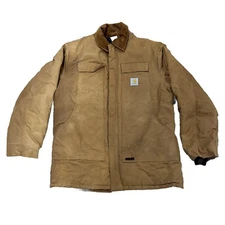 Vintage Carhartt Duck Jacket Fur Hooded CQ196 Mens 46 Tall USA