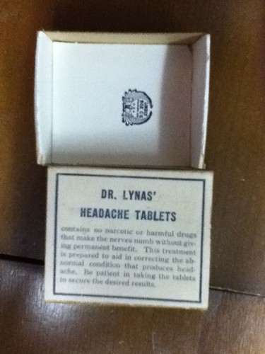 1910's Dr. Lynas Cardboard Headache Tablet Box, Indiana Vintage Old - Picture 3 of 3
