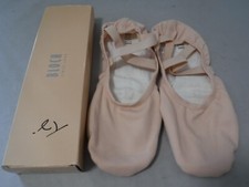 bloch Synchrony Split Leather sole canvas ballet flat with elastic straps Sz 8.5