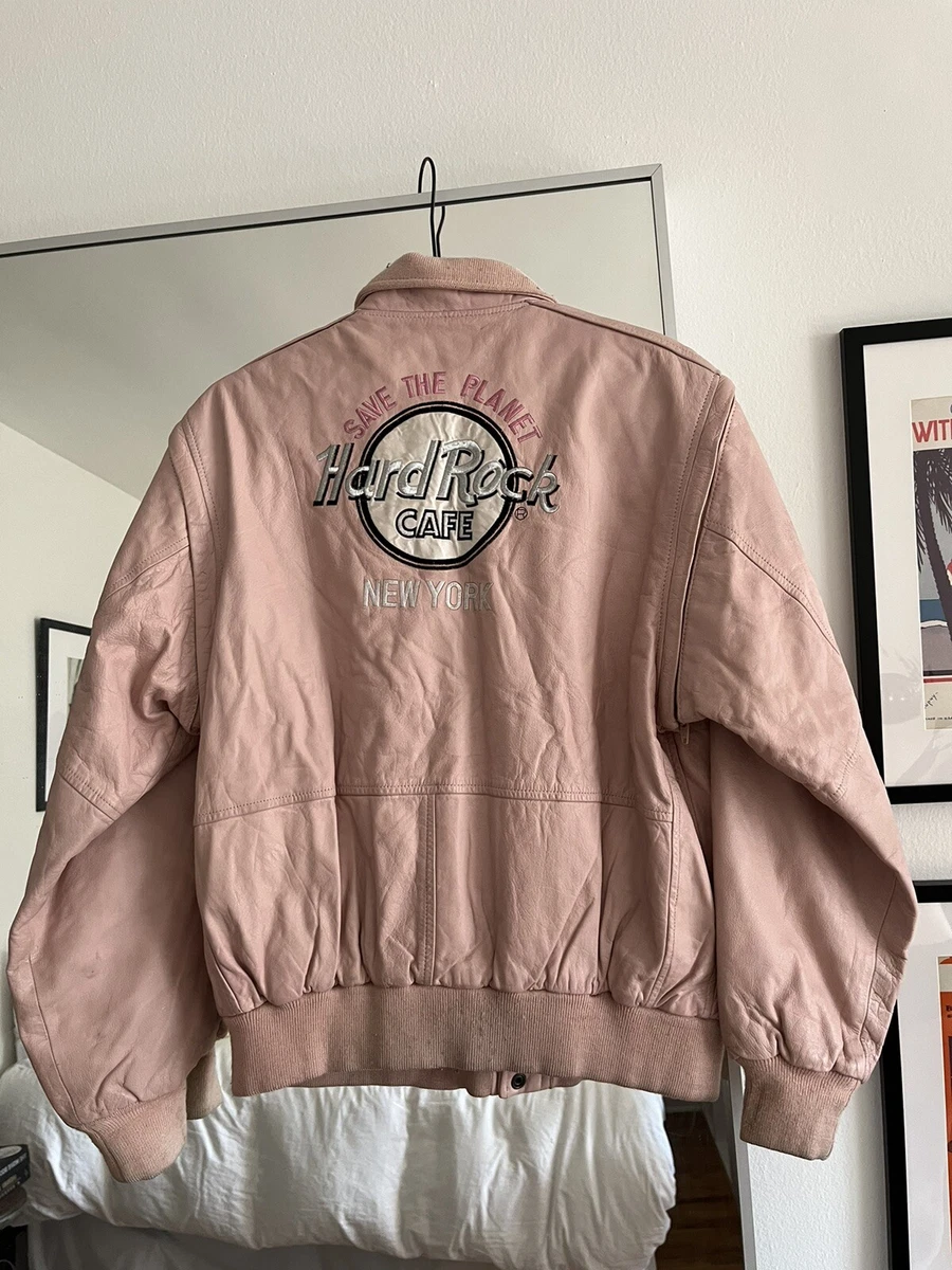 Leather jacket hard rock cafe sale