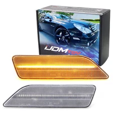 Clear Lens Amber Full LED Strip Front Side Marker Lights For 06-11 Mercedes CLS