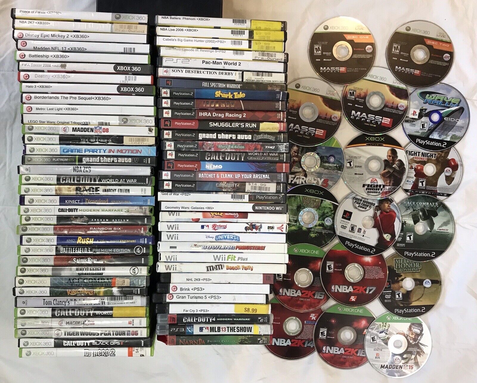 30 Mixed Video Game Lot PS2/PS3/PS4,Wii/Wii U, Xbox360, XboxOne,Nintendo DS/ 3DS