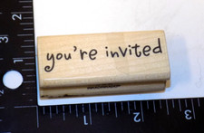 "You're Invited" Party Card Craft Inkadinkado Rubber Stamp