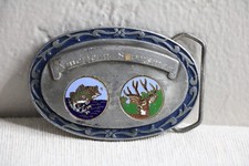 Vintage Hard Hat Buckles American Sportsman Hunting Fishing Belt Buckle READ