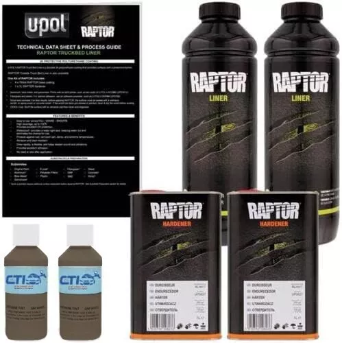 UPOL Raptor Olive Drab Urethane Spray On Truck Bed Liner Coating w/Gun 2L