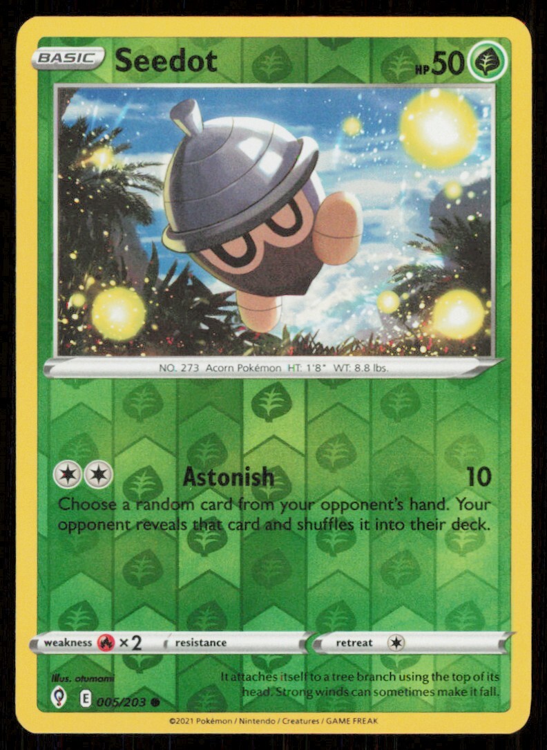 Seedot #005/203 Reverse Holo 2021 Pokemon Evolving Skies LP