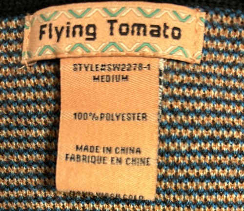 Anthropologie Flying Tomato Sz. M Aztec Sweater Dress Black Blue Orange - Picture 7 of 7