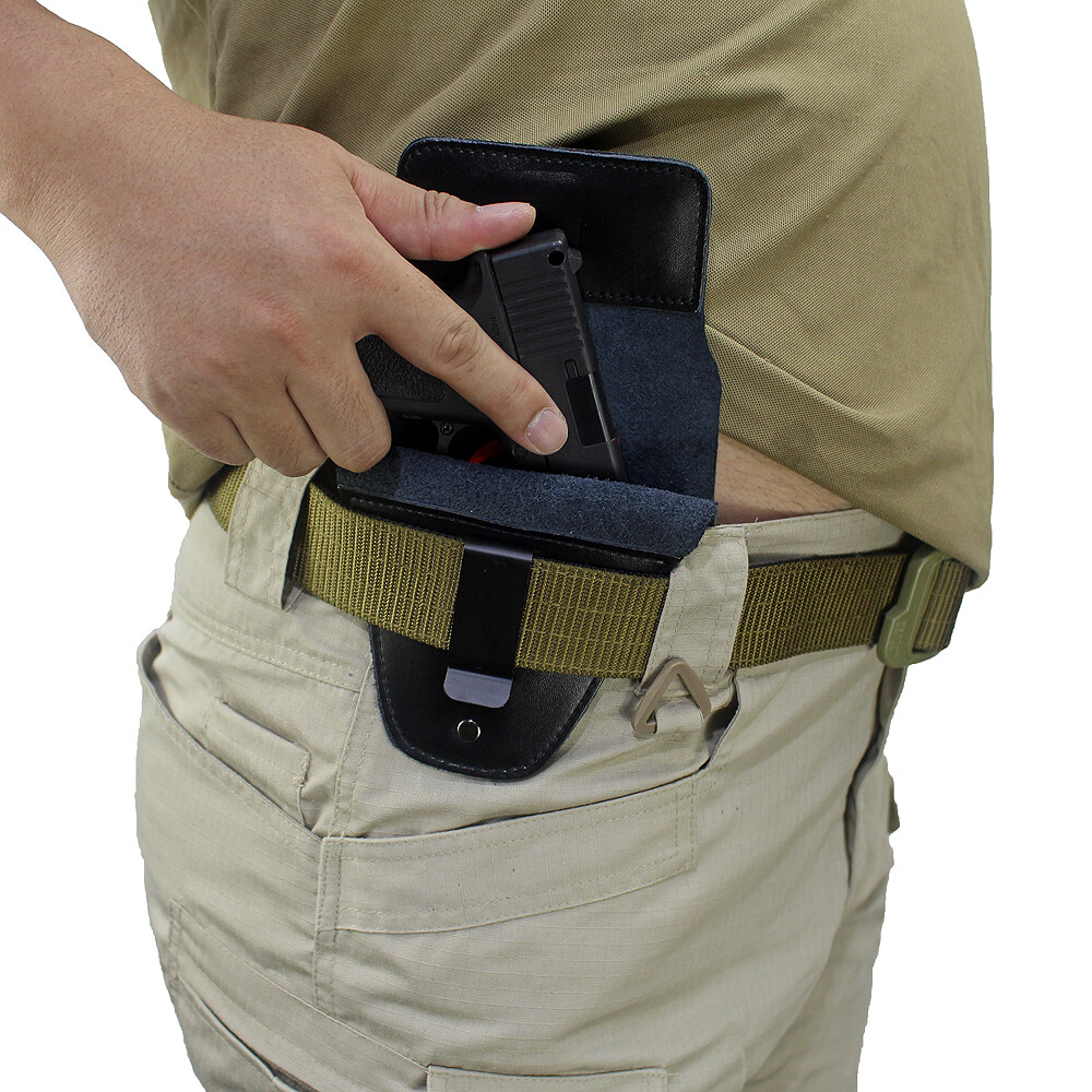 Tactical Concealed Carry Leather IWB Waist Belt Gun Holster Pouch