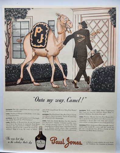 1942 Paul Jones Whiskey Camel Original Print Ad Life Magazine 40's
