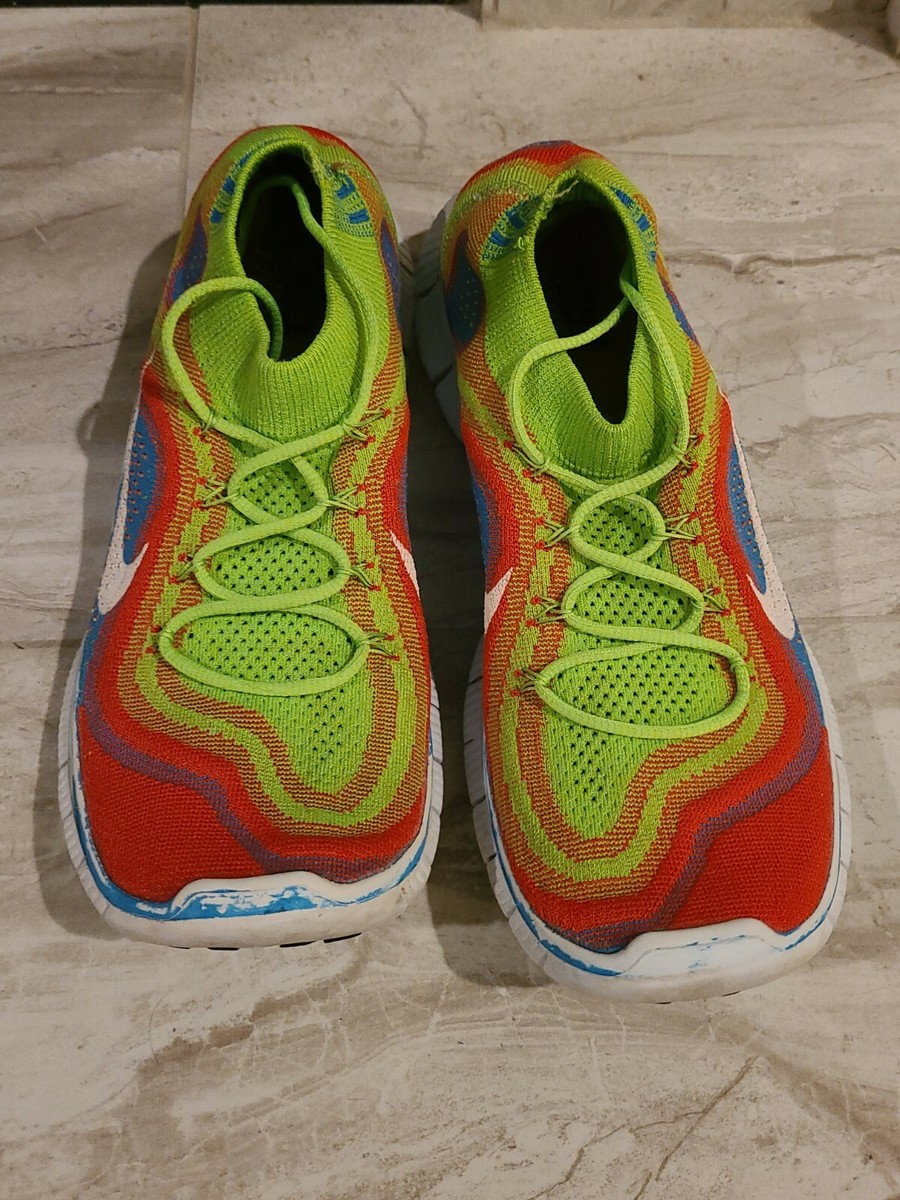 nike free flyknit rainbow green