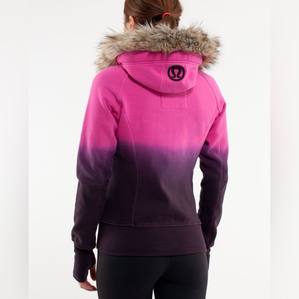 RARE Lululemon Scuba Hoodie *Fur Paris Pink / Black W4919S Size 4 image 3