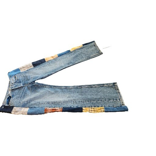 1960's Style Patchwork Distressed Boho Hippie Jea… - image 2