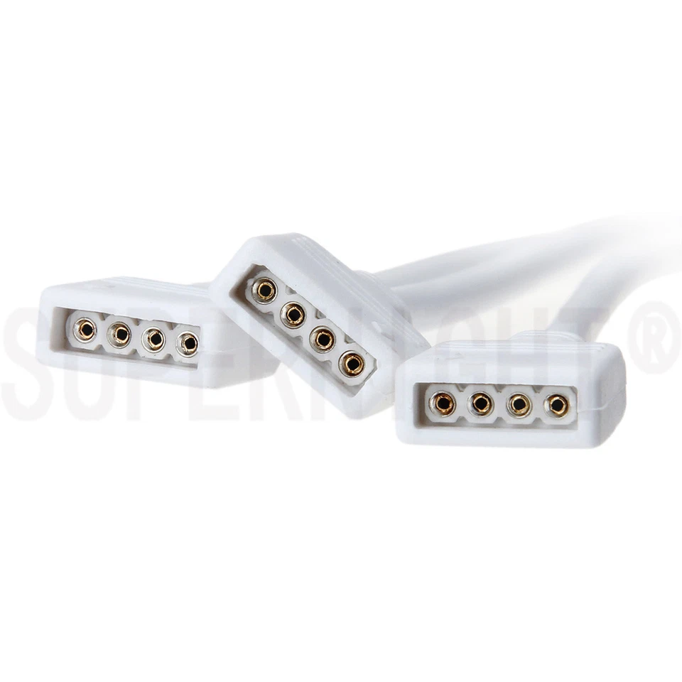 RGB LED Strip Connector Splitter Female Extension Cable 4 Pin Wire 3 Way Adapter - Image 3 of 4