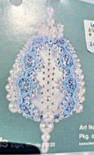 RARE LeeWards CELESTIAL BEAUTY Blue Vintage Sequin Bead Christmas Ornament Kit