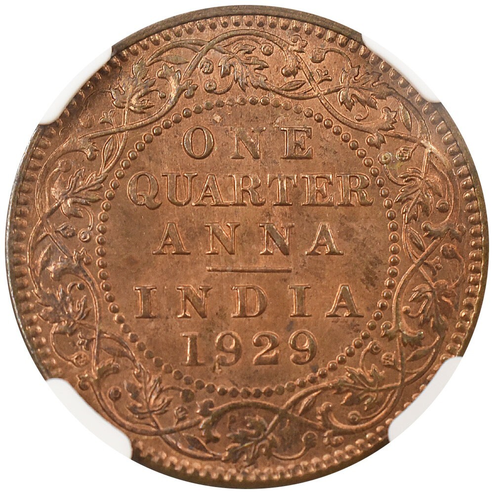 British India 1929(C) George V 1/4 anna copper coin NGC MS62RB | eBay