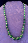 1/2 - 24 Inches Long Adjustable Graduated Green Agate Beaded Necklace 16