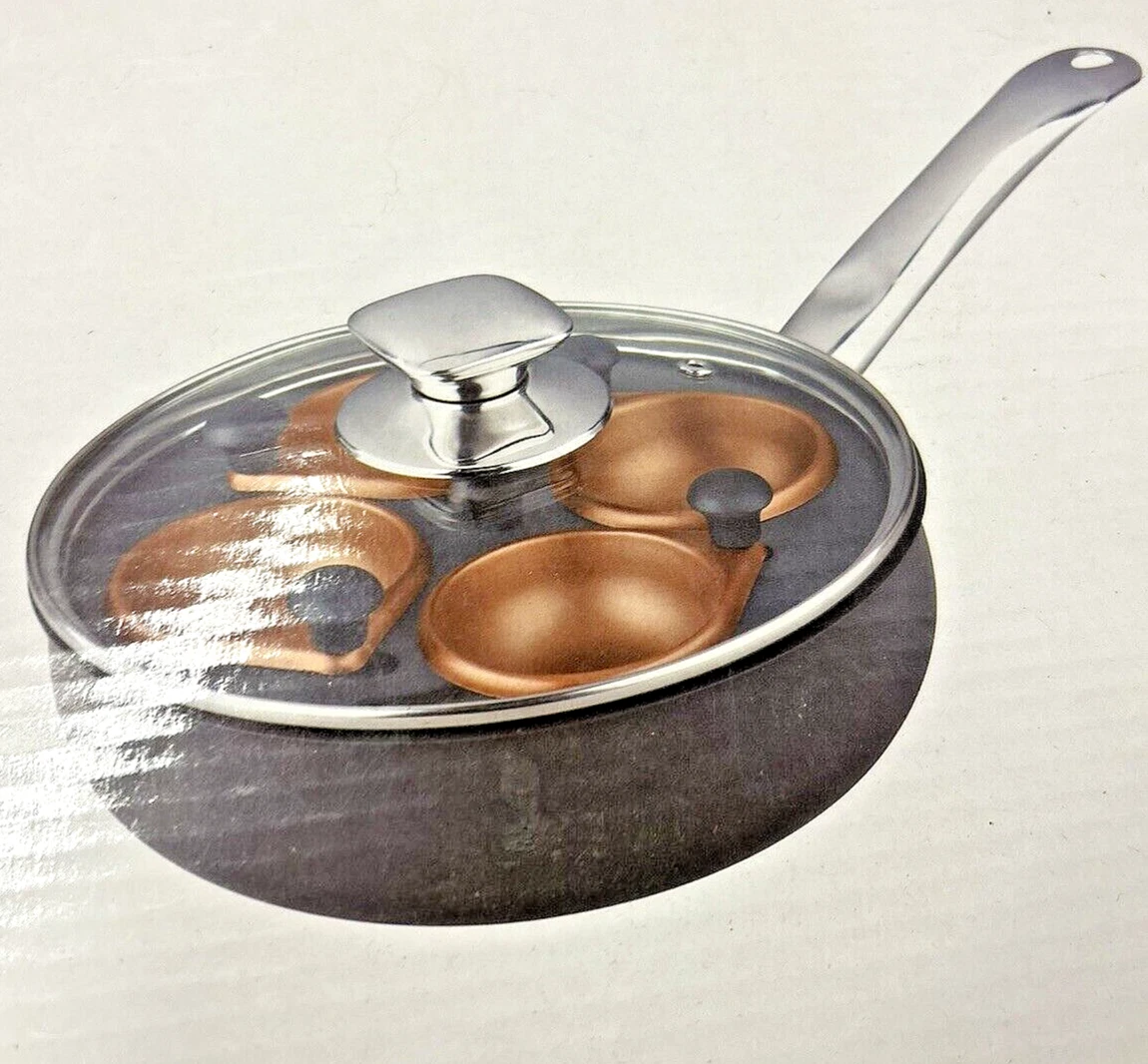 Egg Poacher by Parini, Copper, New in Box complete set