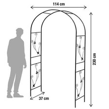 2.3M Garden Arch Trellis Arched Metal Tubular Frame Large Climbing Plant Archway