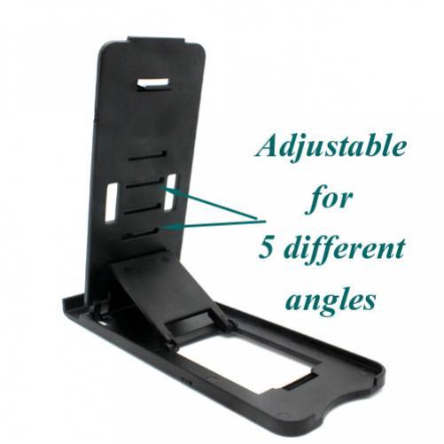 BLACK SLIM FOLD-UP MINI PORTABLE CELL PHONE TABLET STAND TRAVEL HOLDER