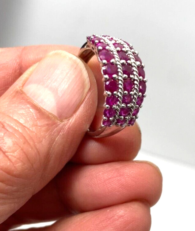 Ladies Solid White Gold 14Kt Ring | Ruby Stone | … - image 8