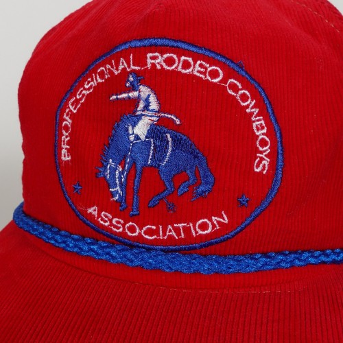 Vintage Professional Rodeo Cowboys Association Corduroy Leather Strap Rope Hat - Picture 13 of 18