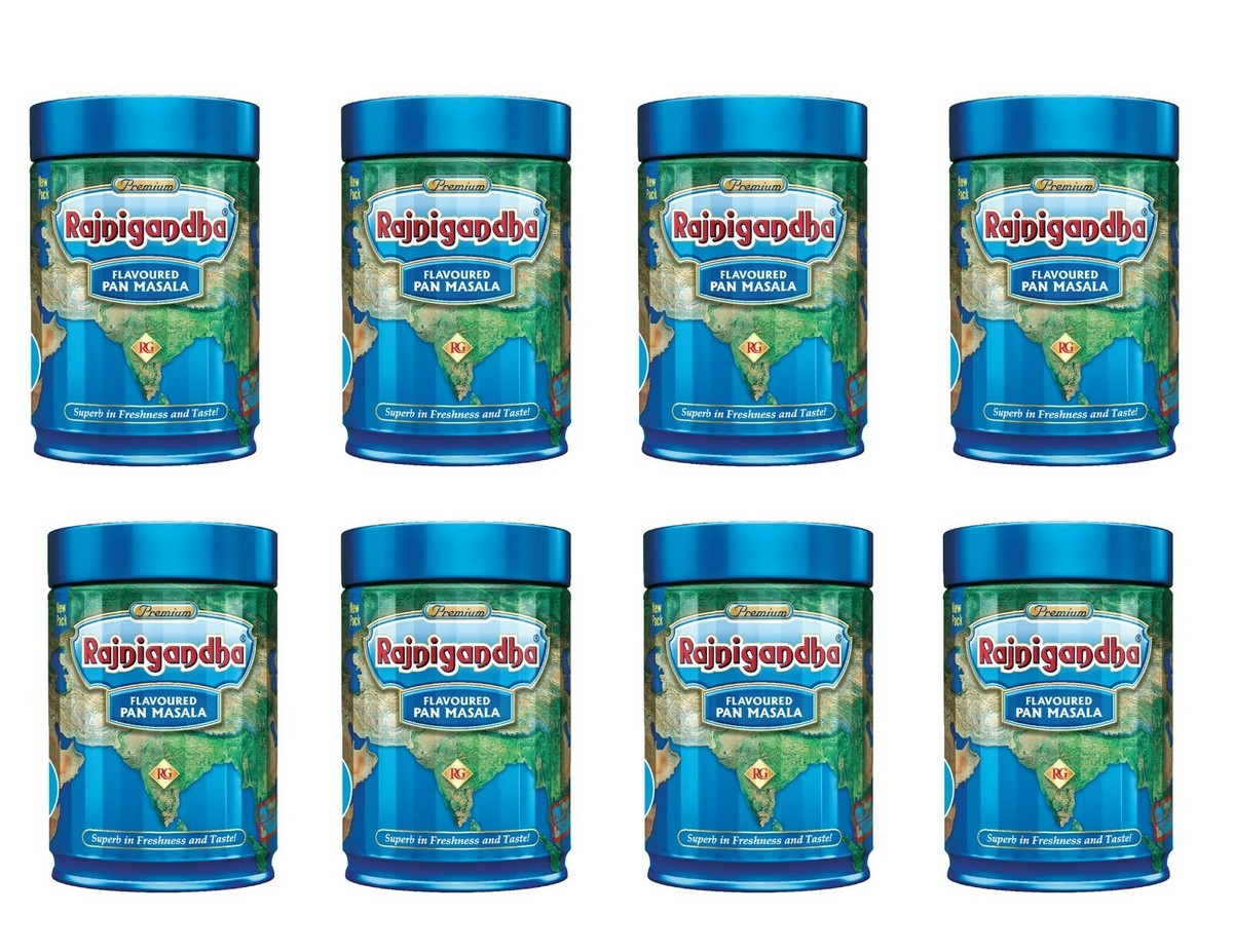 Rajnigandha Mouth Freshener Flavoured Masala Smart Pocket Tin Dabba 100GX8  Pack