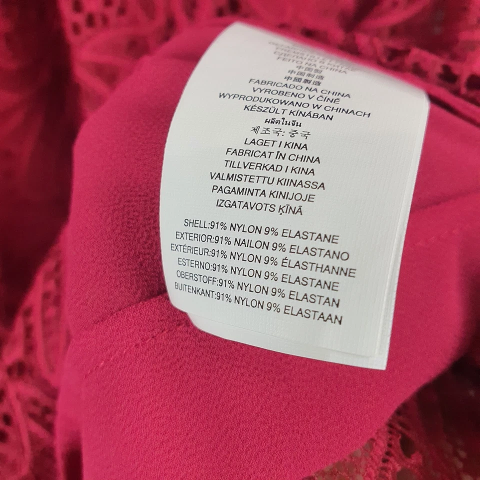 Blusa Michael Kors feminina média vermelha renda manga longa gola redonda 10155 - Imagem 3 de 4