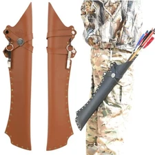 Archery Arrow Leather Quiver Bag Holder Hip Waist Recurve Bow Longbow Hunt Shoot