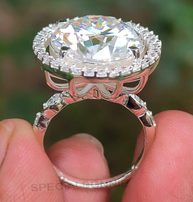 #ad Rare 9.50 Ct Certified White Diamond Solitaire Cocktail Ring Free Diamond Studs $210.00