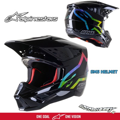 CASCO CROSS ENDURO MOTARD ALPINESTARS SM5 COMPASS BLACK SILVER HUE GLOSS 