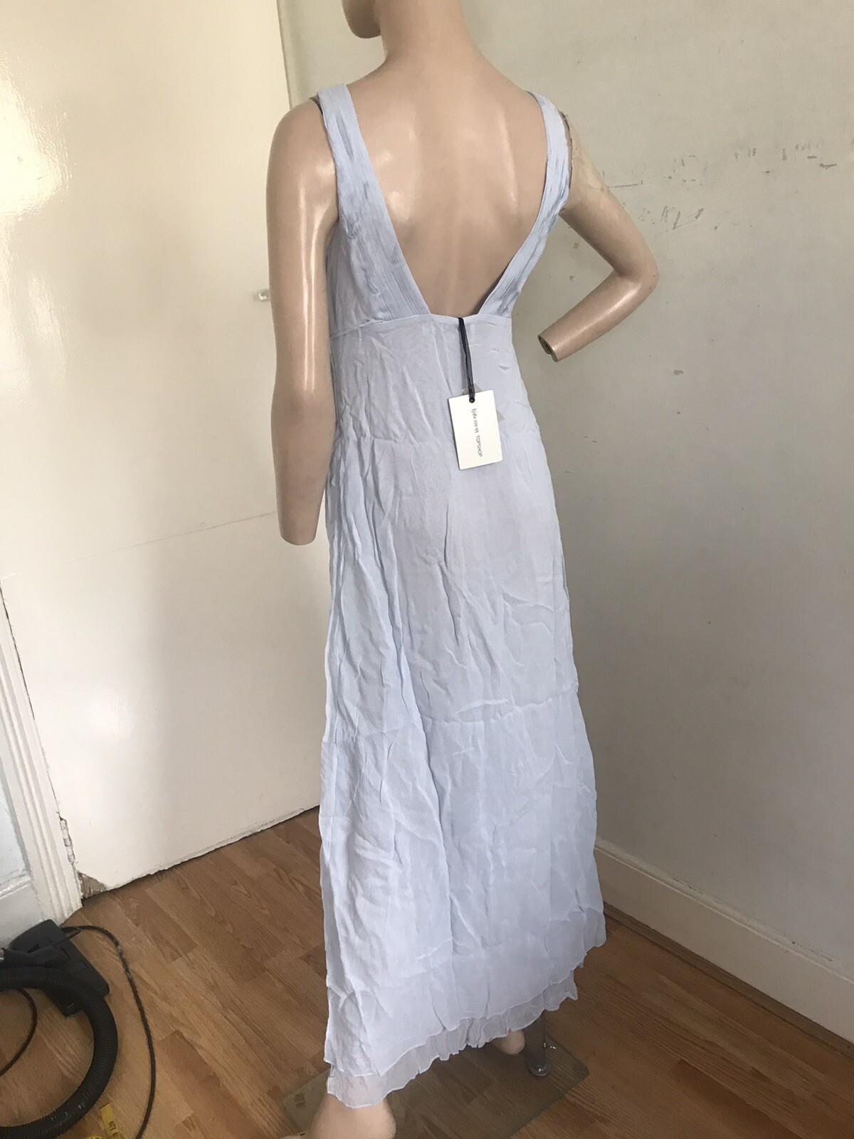 KATE MOSS TOPSHOP RARE BLUE CHIFFON BALL GOWN MAXI DRESS UK 16 EU 44 LARGE BNWT image 10