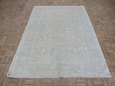6'4 x 8'9 Hand Knotted Washed Out Blue Fine Peshawar Oriental Rug G7346