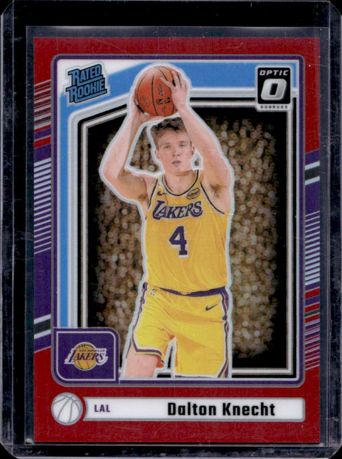 2024-25 Donruss Dalton Knecht Optic Rated Rookie Preview Red Prizm #/25 Lakers