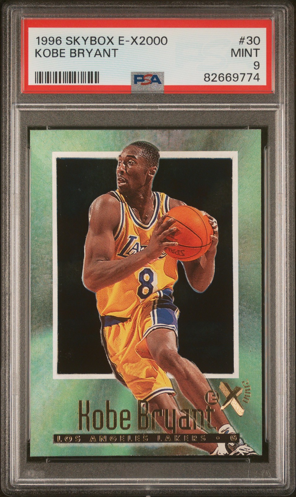 1996 SKYBOX E-X2000 #30 KOBE BRYANT ROOKIE RC PSA 9