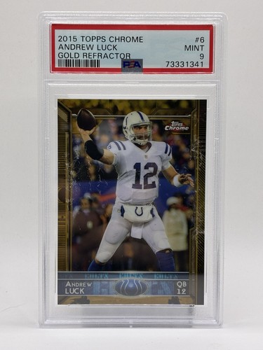 Andrew Luck [Gold Refractor] #6 2015 Topps Chrome card
