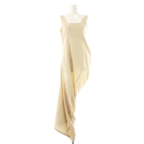 Kishidamiki Drape Classic Dress One Piece Sleeveless Beige CX Used b10e2e865f637