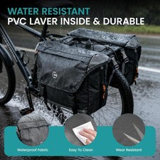 Bike Pannier Bag, 35L Waterproof Rear Rack Bag with Reflective Trim Dual Handles
