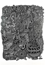 "The Mind Reader" - Detaillierter Linien-Kunstdruck, 21 cm x 29,7 cm, 210 g/m² glattes Papier