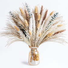 Boho Decor Pampas Grass and Eucalyptus Bouquet,pompas Grass Dried Flowers Arr...