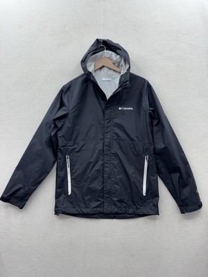 Columbia Men's Medium Omni-Tech Jacket Black Waterproof Shell Hooded