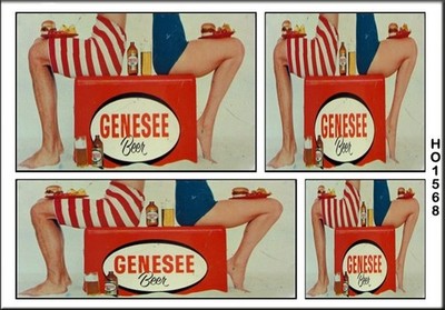 GENESEE BEER SIGNS HO SCALE WATERSLIDE BAR TAVERN BUILDING DIORAMA LAYOUT HO1568