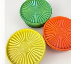 Vtg Tupperware Servalier Storage Containers Green Orange Yellow Set Of 3 + Lids — photo 6