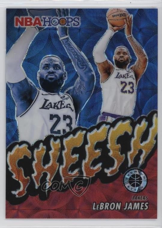 2023-24 Panini NBA Hoops Premium Stock Sheesh Red Prizm 47/88 LeBron James #17