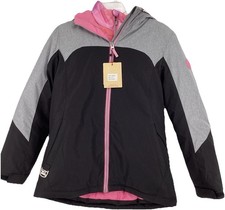 ZeroXposur Kids 3-in-1 Hooded Full Zip Jacket, Size 14/16, Ski, Black/Gray/Pink